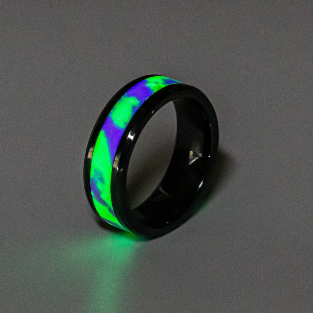 The Joker Super Lume Inlay - Black Ceramic Ring