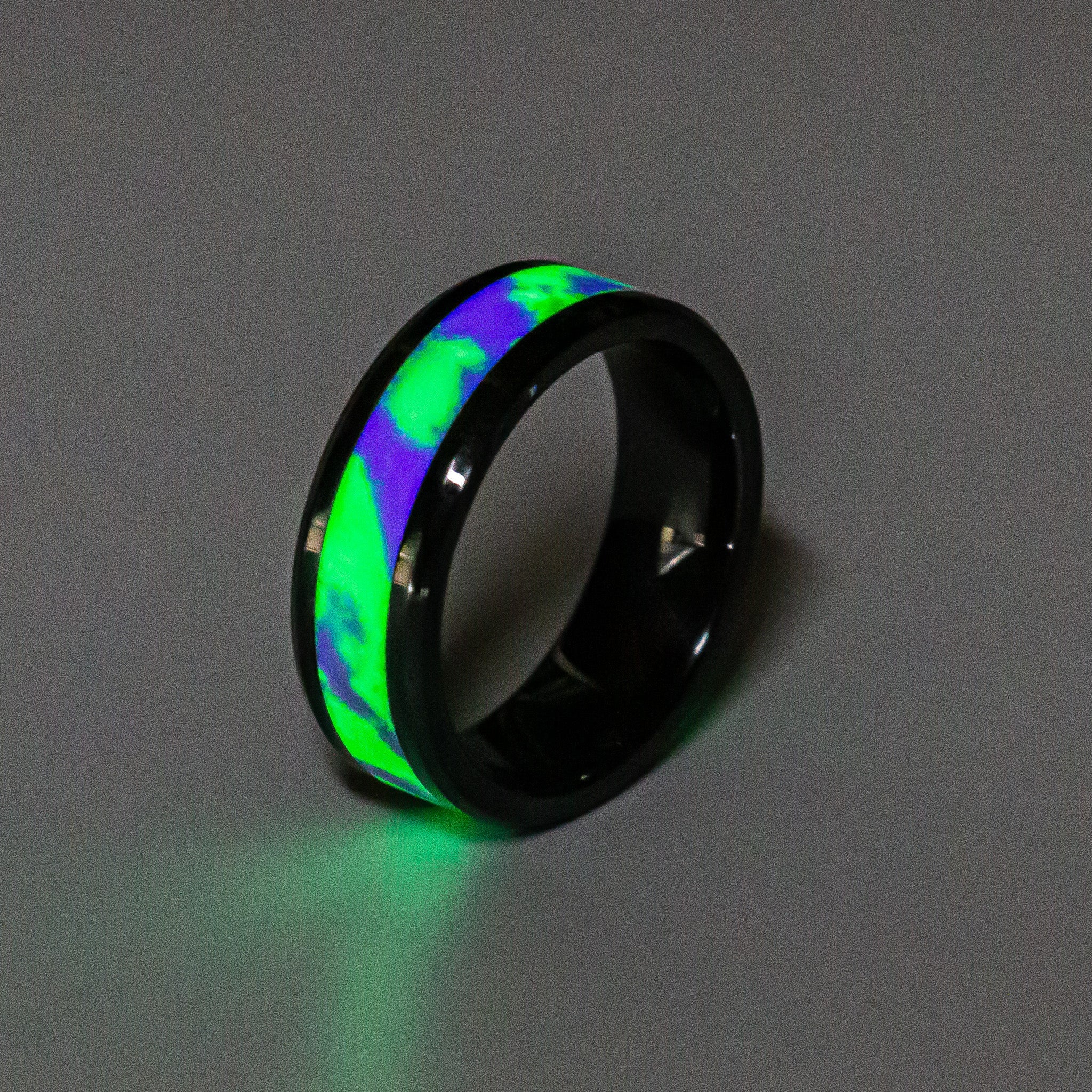 The Joker Super Lume Inlay - Black Ceramic Ring