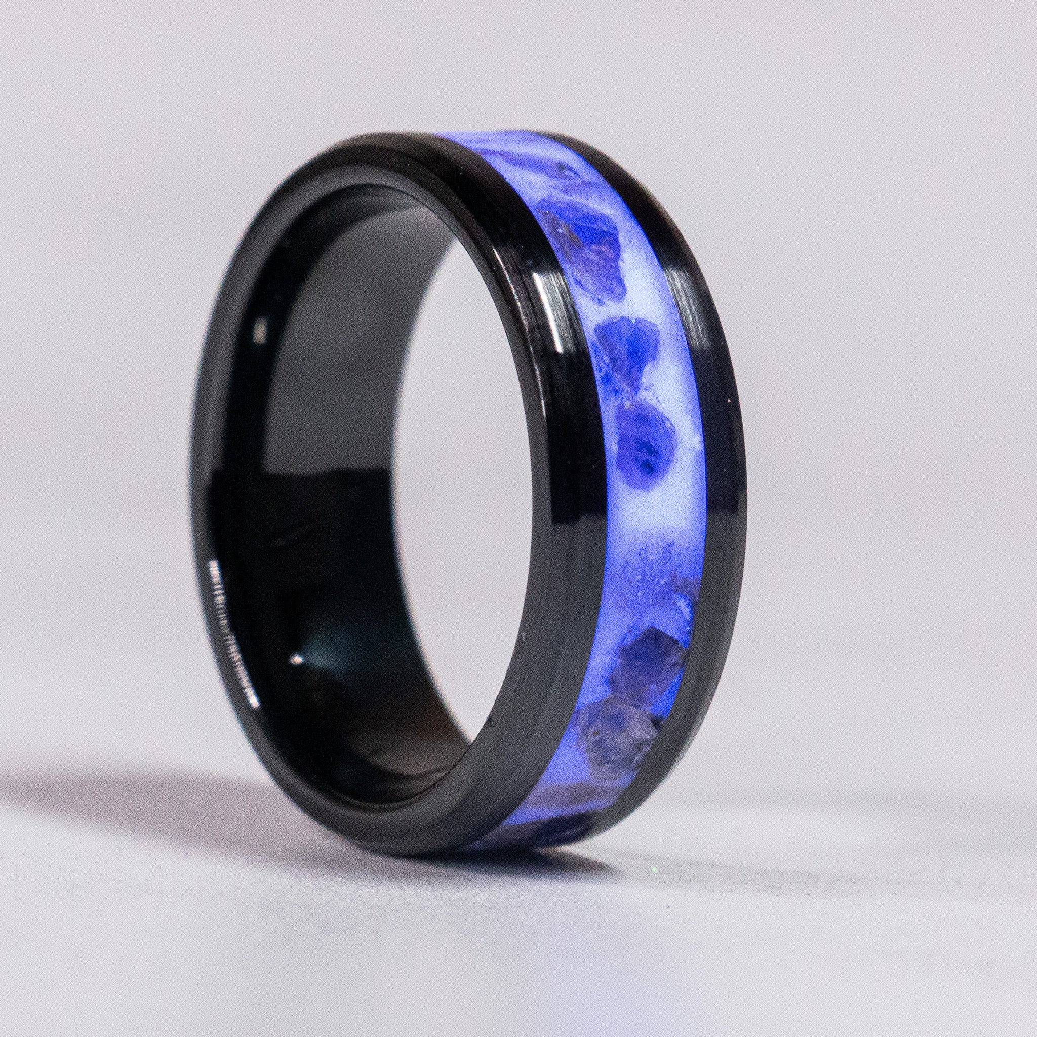 Amethyst Energy - Black Ceramic Ring